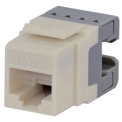 DataComm Cat6 Keystone Snap-In Connector, Light Almond